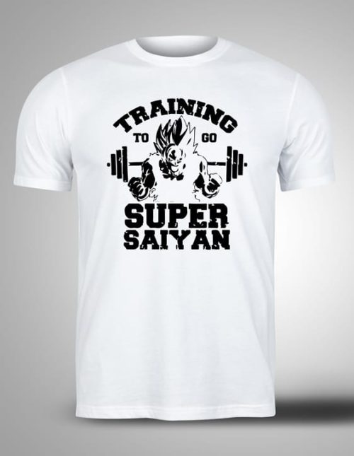 bela-majica-sa-stampom-training-to-go-super-saiyan majice sa stampom Training To Go Super Saiyan