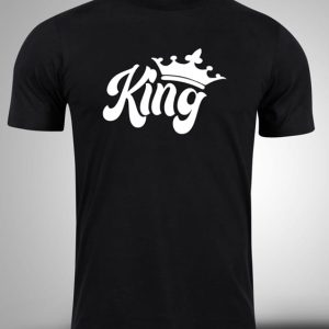crna-majica-sa-stampom-king King-Queen