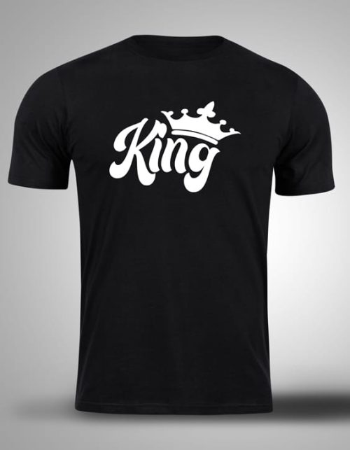 crna-majica-sa-stampom-king King-Queen