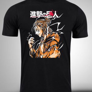 Attack on titan Crna majica sa stampom-anime majice-attack on titan
