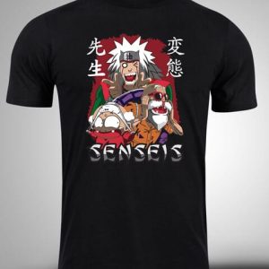 naruto-4-senseis Crna majica sa stampom-anime majice-naruto