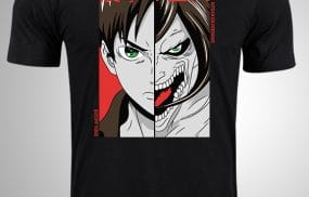 Crna majica sa stampom-anime majice-attack on titan