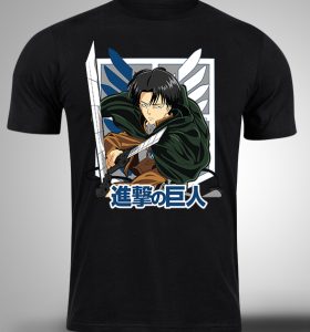Crna majica sa stampom-anime majice-attack on titan