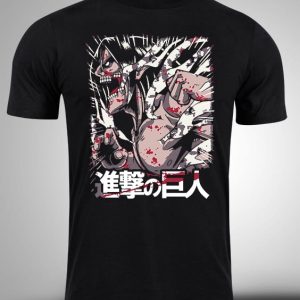 ATTACK ON TITAN-13 Crna majica sa stampom-anime majice-attack on titan