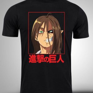 ATTACK ON TITAN-14 Crna majica sa stampom-anime majice-attack on titan