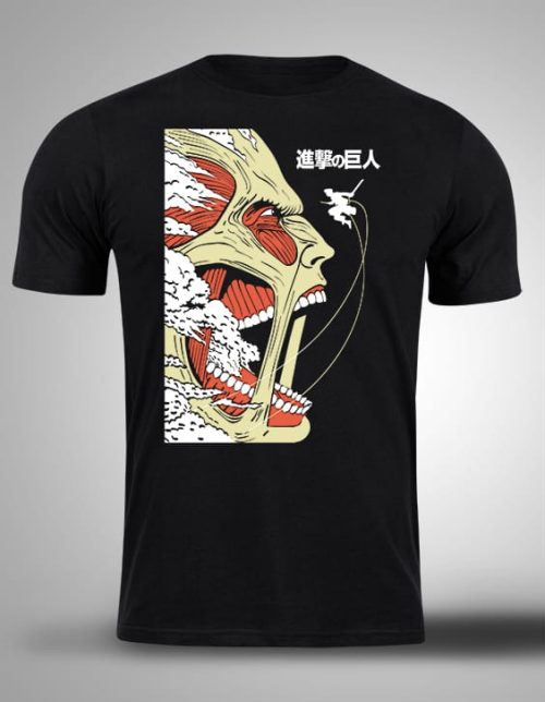ATTACK ON TITAN-16 Crna majica sa stampom-anime majice-attack on titan