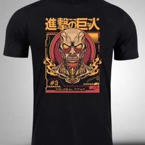 ATTACK ON TITAN-18 Crna majica sa stampom-anime majice-attack on titan