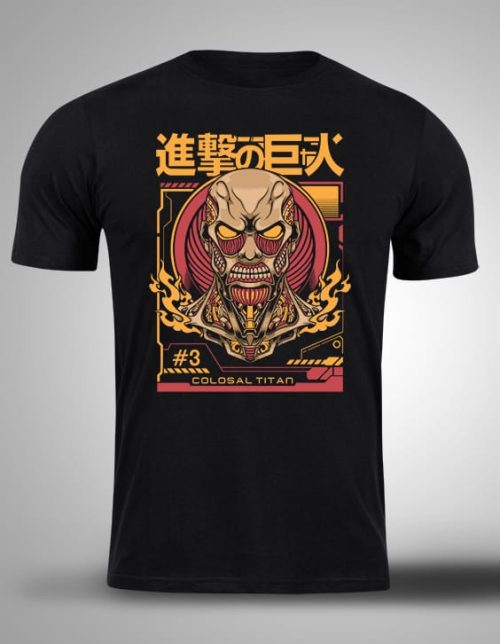ATTACK ON TITAN-18 Crna majica sa stampom-anime majice-attack on titan