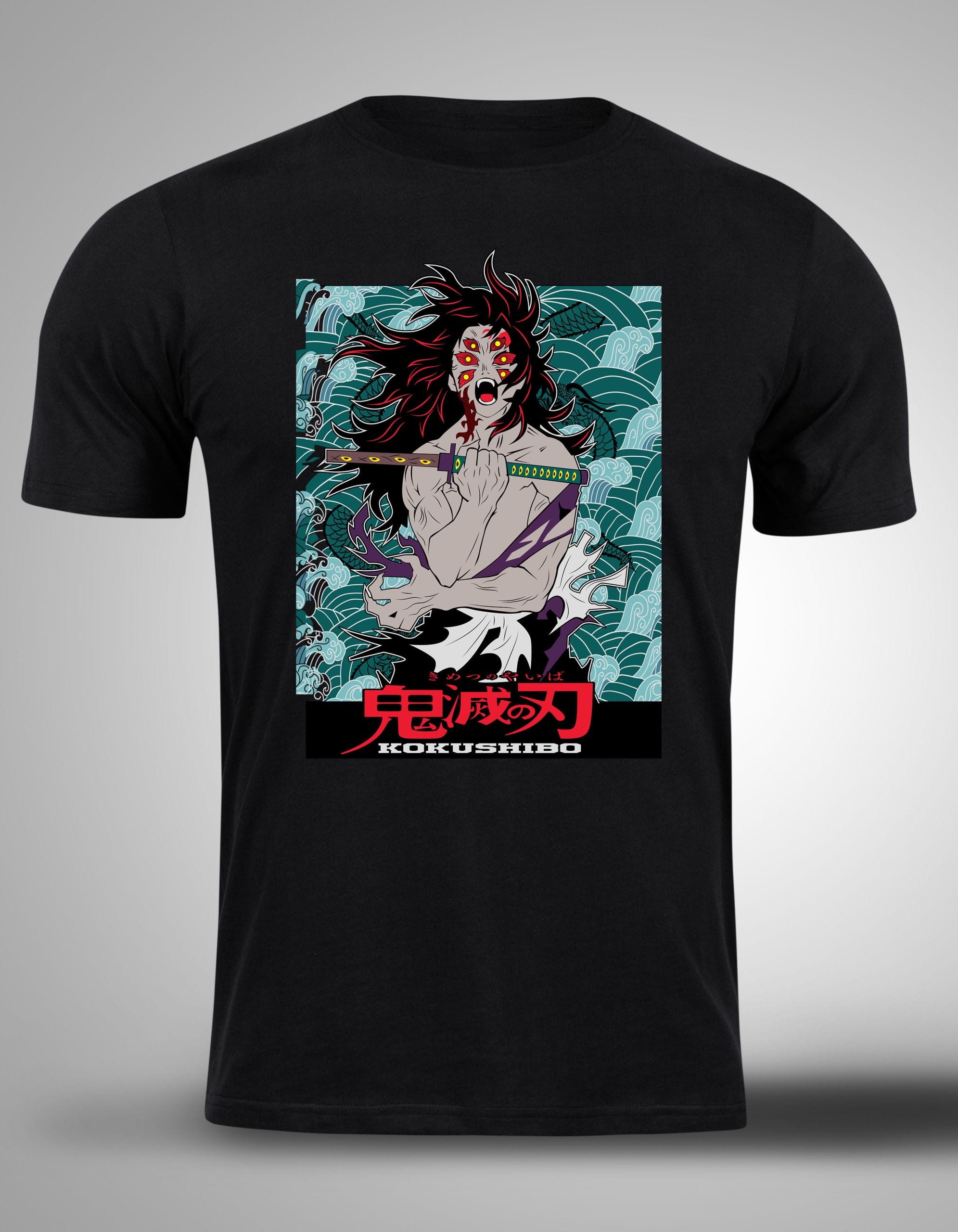 Kokushibo crna majica sa štampom